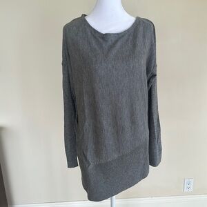 Splendid Sweater Grey Asymmetrical Dolman Long Sleeve Boat Neck Small